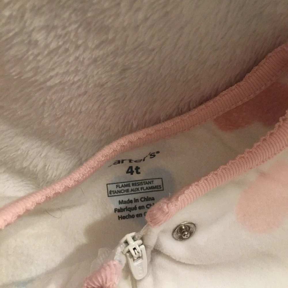 Carters‎ Footed Pajamas Kids 4T Multicolor Excellent Hearts Llama Fleece 2 Pack